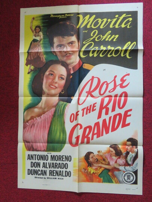 ROSE OF THE RIO GRANDE FOLDED US ONE SHEET POSTER JOHN CARROLL 1948 Movie posters