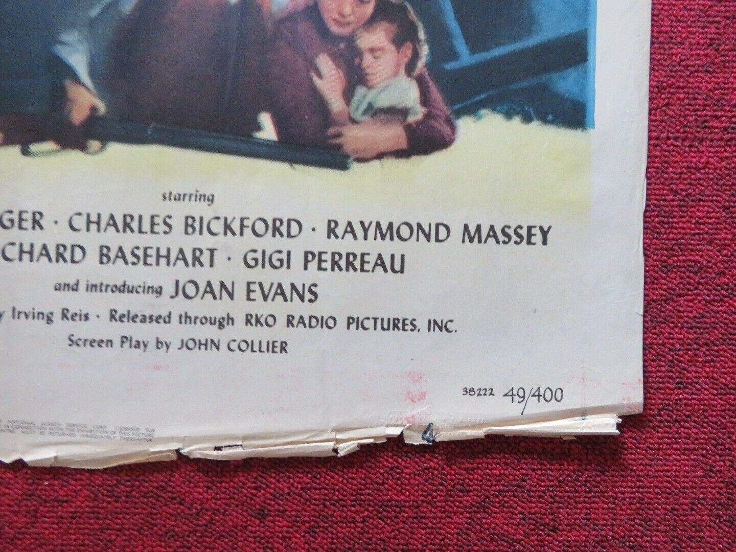 ROSEANNA MCCOY FOLDED US ONE SHEET POSTER FARLEY GRANGER 1949 Movie posters