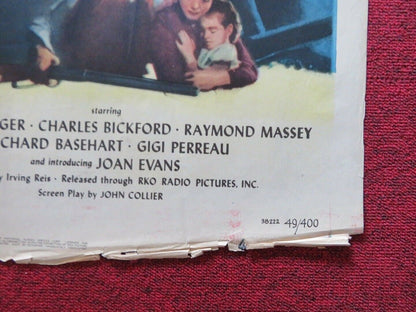 ROSEANNA MCCOY FOLDED US ONE SHEET POSTER FARLEY GRANGER 1949 Movie posters