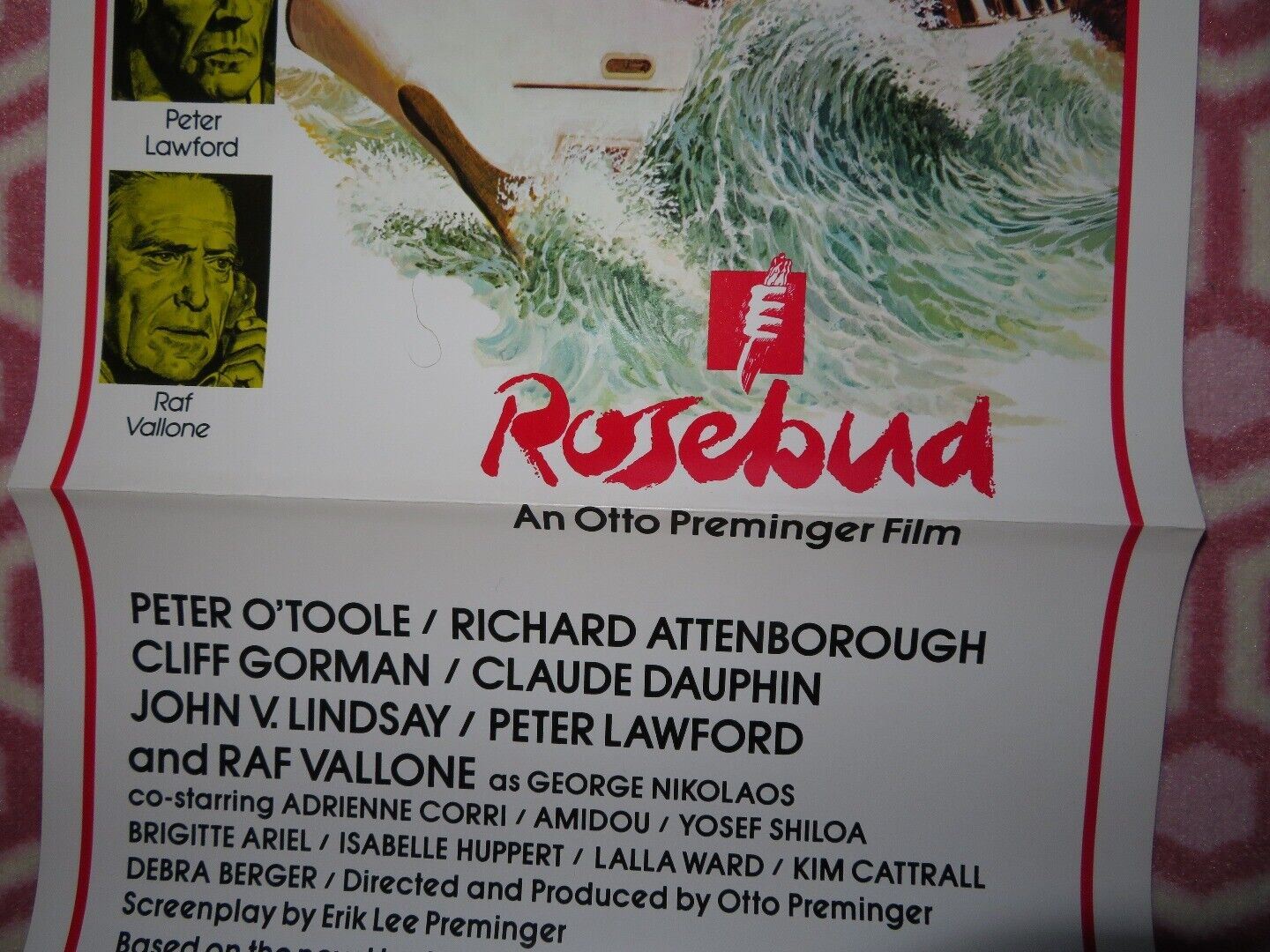 ROSEBUD US INSERT (14"x 36") POSTER PETER O'TOOLE RICHARD ATTENBOROUGH 1975 Movie posters
