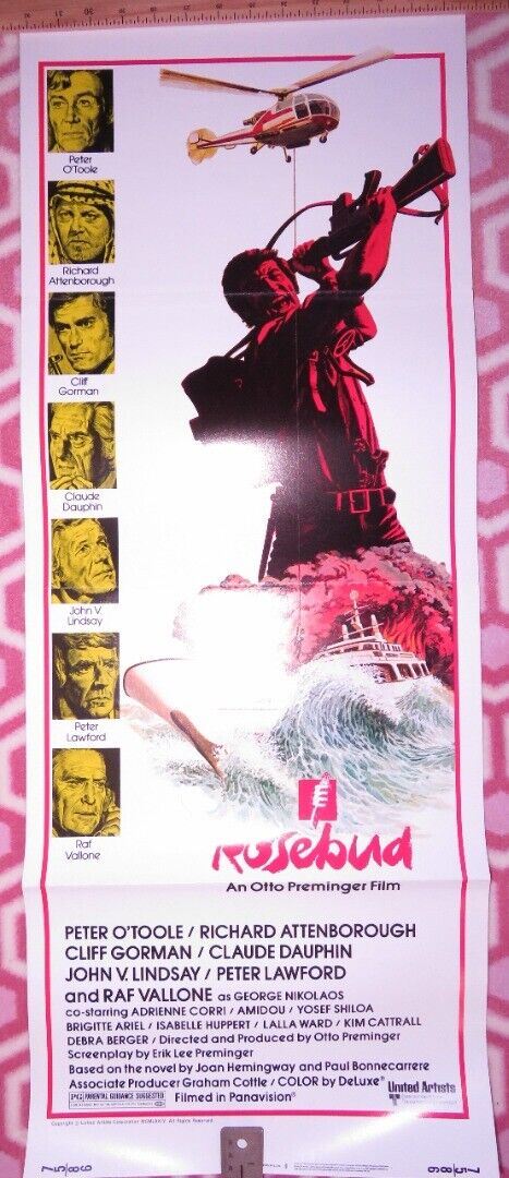 ROSEBUD US INSERT (14"x 36") POSTER PETER O'TOOLE RICHARD ATTENBOROUGH 1975 Movie posters