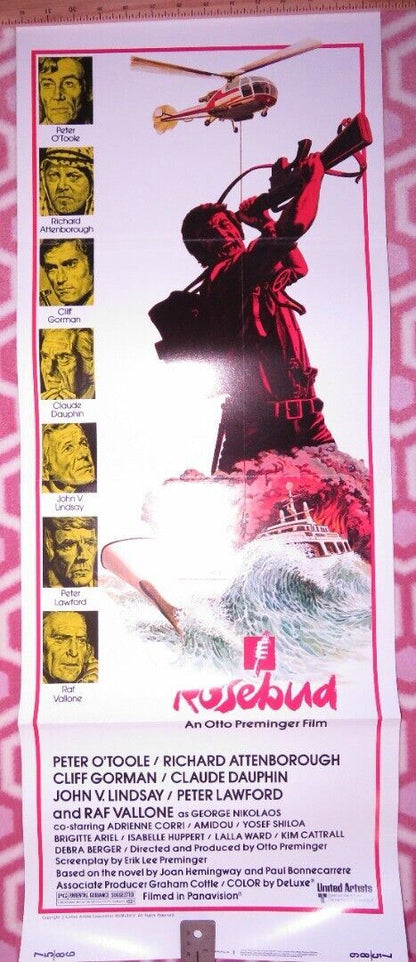 ROSEBUD US INSERT (14"x 36") POSTER PETER O'TOOLE RICHARD ATTENBOROUGH 1975 Movie posters