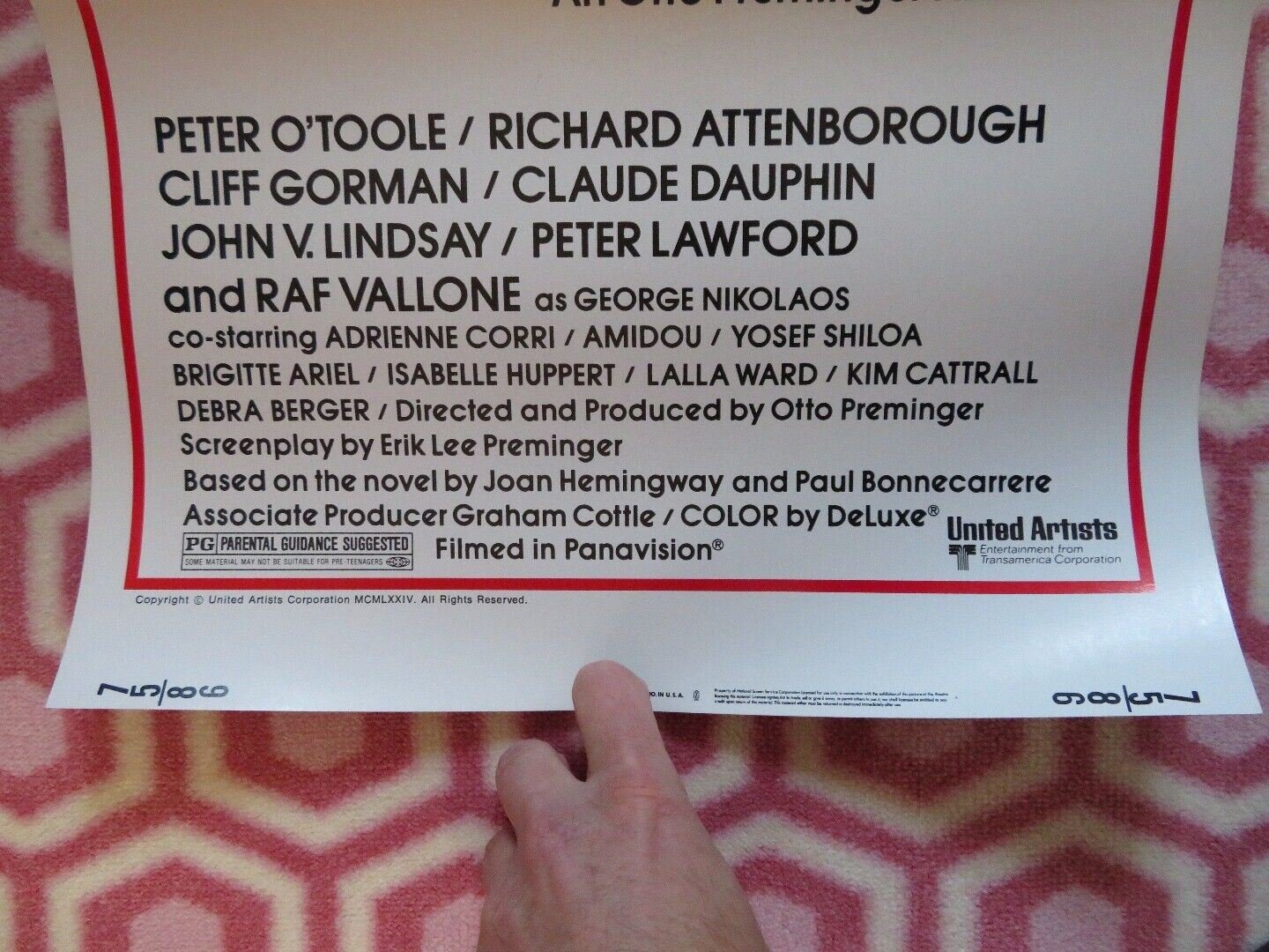 ROSEBUD US INSERT (14"x 36") POSTER PETER O'TOOLE RICHARD ATTENBOROUGH 1975 Movie posters