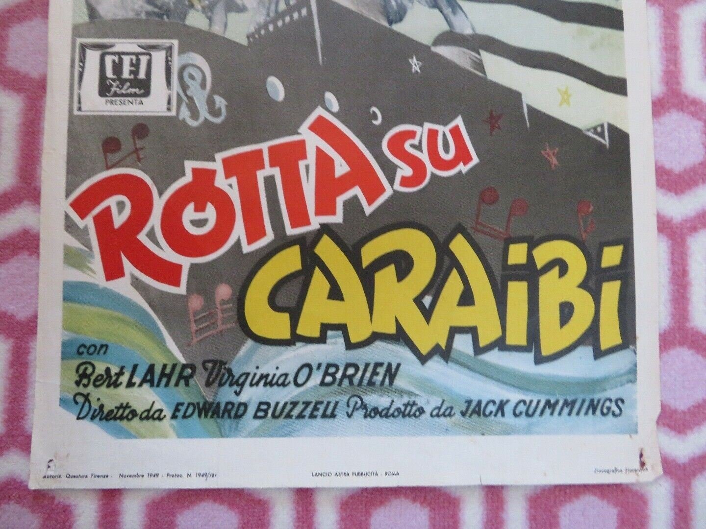 ROTTA SUI CARAIBI/ Ship Ahoy ITALIAN LOCANDINA (27" x 13") POSTER ELEANOR POWELL - Rendezvous Cinema