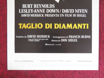 ROUGH CUT ITALIAN LOCANDINA POSTER BURT REYNOLDS DAVID NIVEN 1980 Rendezvous Cinema Movie posters