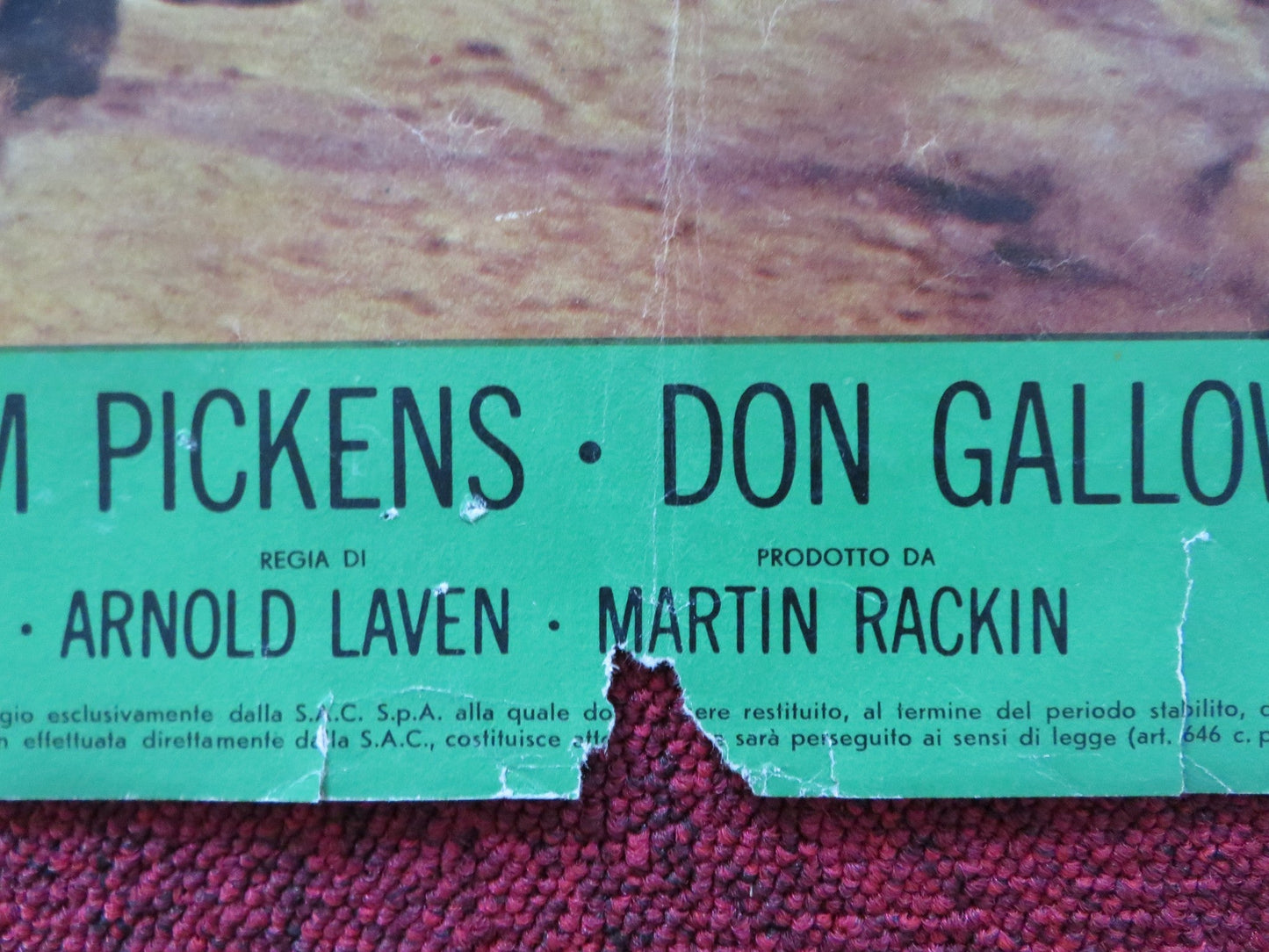 ROUGH NIGHT IN JERICHO - A ITALIAN FOTOBUSTA POSTER GEORGE PEPPARD D MARTIN 1967 Rendezvous Cinema Movie posters