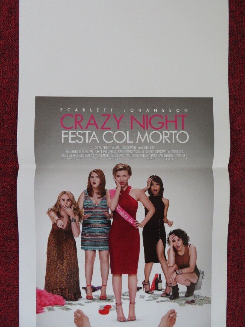 ROUGH NIGHT ITALIAN LOCANDINA (27.5"x13") POSTER SCARLETT JOHANSSON 2017 Movie posters