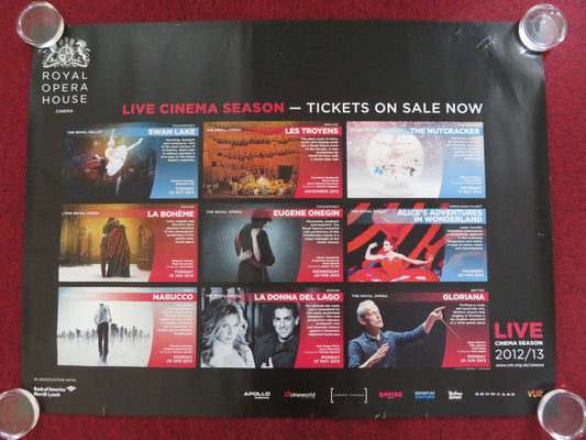 ROYAL OPERA HOUSE LIVE CINEMA SEASON 2012/13 UK QUAD ROLLED POSTER 2012 Rendezvous Cinema Movie posters