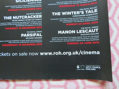 ROYAL OPERA HOUSE LIVE CINEMA SEASON 2013/14 QUAD (30"x 40") ROLLED POSTER Movie posters