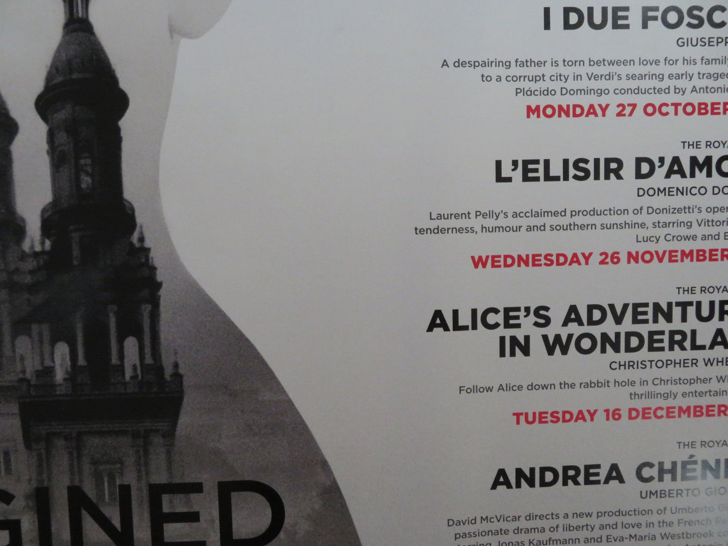 ROYAL OPERA HOUSE LIVE CINEMA SEASON 2014/2015 UK QUAD (30"x 40") ROLLED POSTER Rendezvous Cinema Movie posters