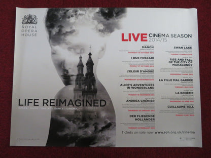 ROYAL OPERA HOUSE LIVE CINEMA SEASON 2014/2015 UK QUAD (30"x 40") ROLLED POSTER Rendezvous Cinema Movie posters