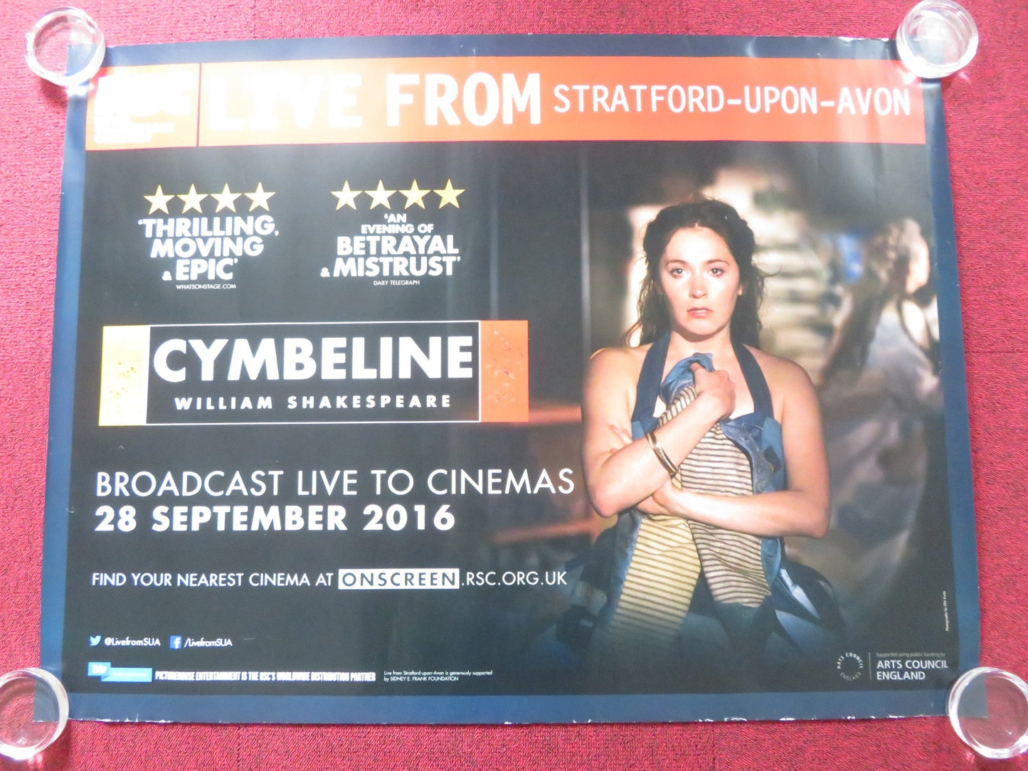 ROYAL SHAKESPEARE COMPANY: CYMBELINE UK QUAD (30"x 40") ROLLED POSTER 2016 Rendezvous Cinema Movie posters