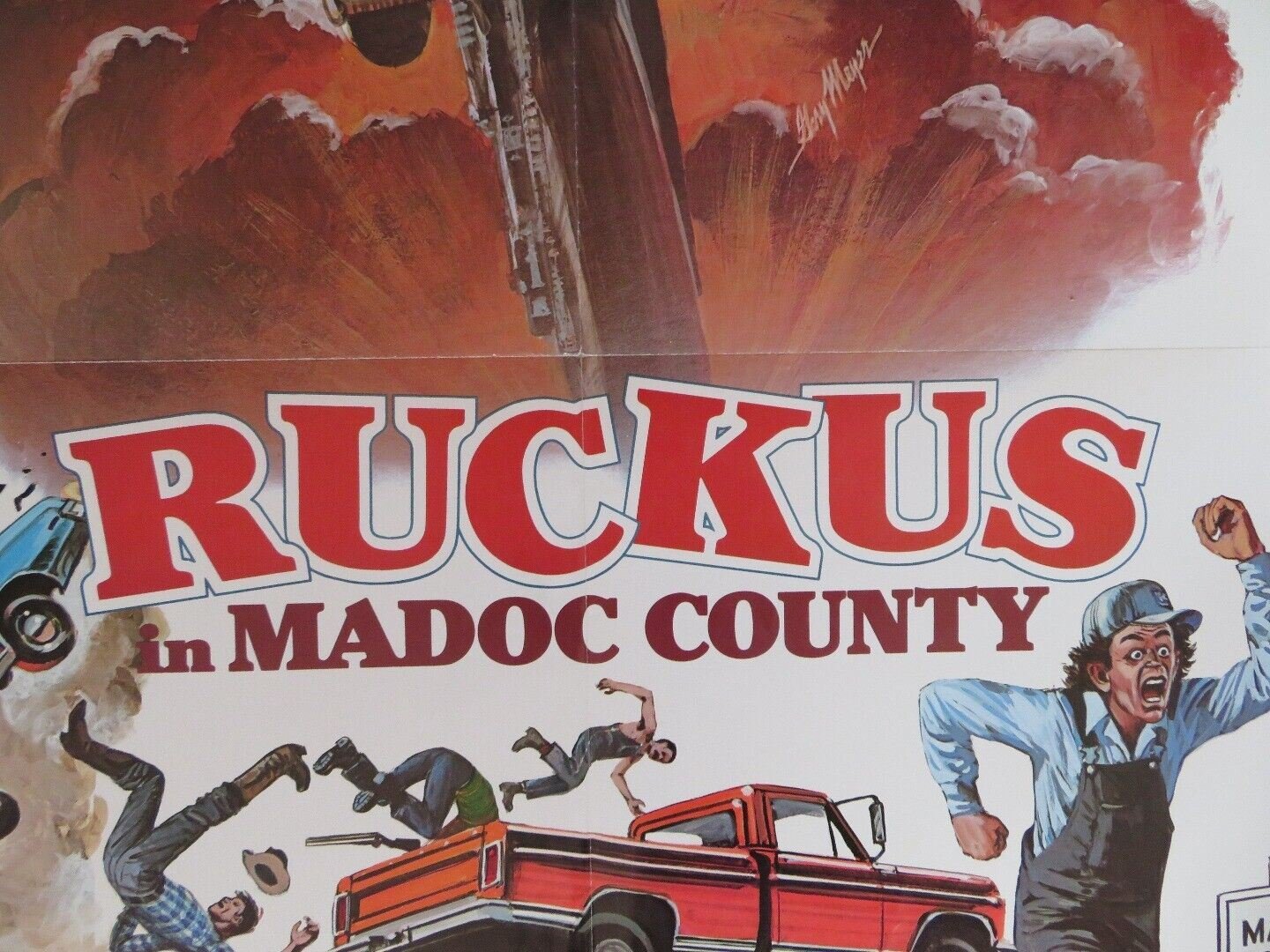 RUCKUS IN MADOC COUNTY FOLDED US ONE SHEET POSTER DIRK BENEDICK LINDA BLAIR '80 Movie posters