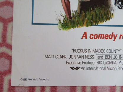 RUCKUS IN MADOC COUNTY FOLDED US ONE SHEET POSTER DIRK BENEDICK LINDA BLAIR '80 Movie posters