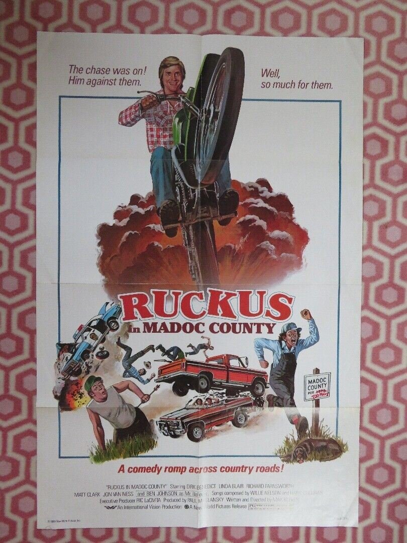 RUCKUS IN MADOC COUNTY FOLDED US ONE SHEET POSTER DIRK BENEDICK LINDA BLAIR '80 Movie posters