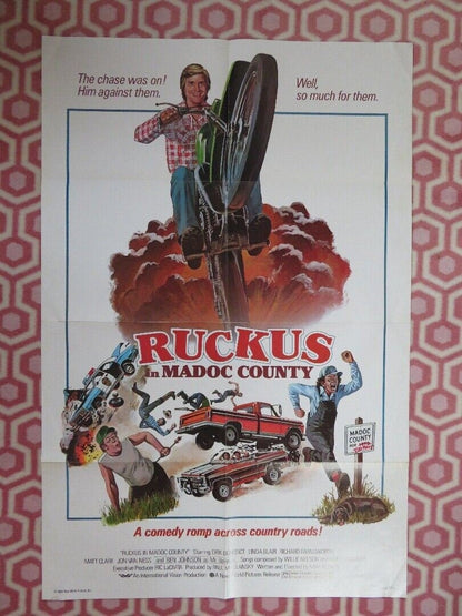 RUCKUS IN MADOC COUNTY FOLDED US ONE SHEET POSTER DIRK BENEDICK LINDA BLAIR '80 Movie posters