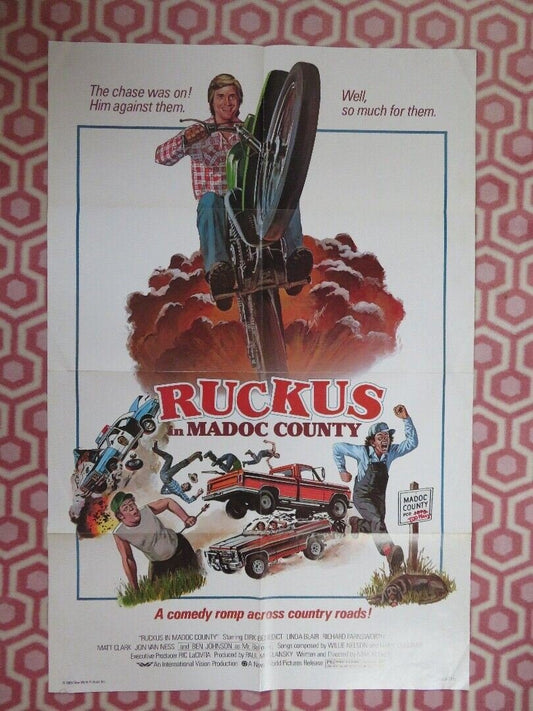 RUCKUS IN MADOC COUNTY FOLDED US ONE SHEET POSTER DIRK BENEDICK LINDA BLAIR '80 Movie posters