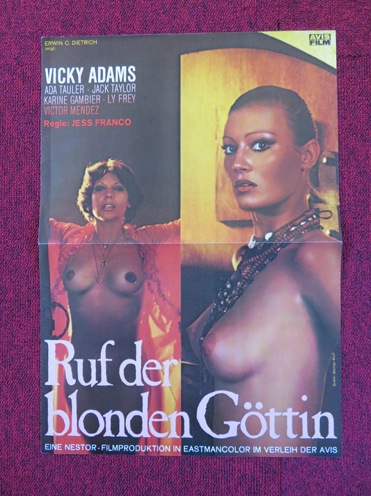 RUF DER BLONDEN GOTTIN / VOODOO PASSION GERMAN PRESS SHEET VICKY ADAMS 1977 Rendezvous Cinema Movie posters