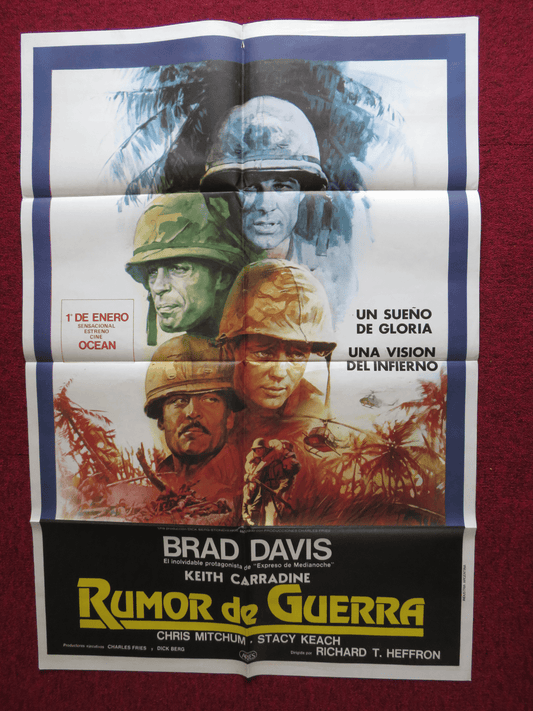 RUMOUR OF WAR FOLDED ARGENTINA ONE SHEET POSTER CHRIS MITCHUM BRAD DAVIS 1980 Rendezvous Cinema Movie posters