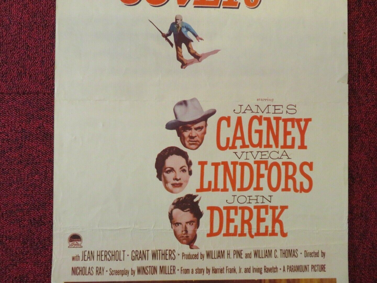RUN FOR COVER US INSERT (14"x 36") POSTER JAMES CAGNEY VIVECA LINDFORS 1955 Movie posters