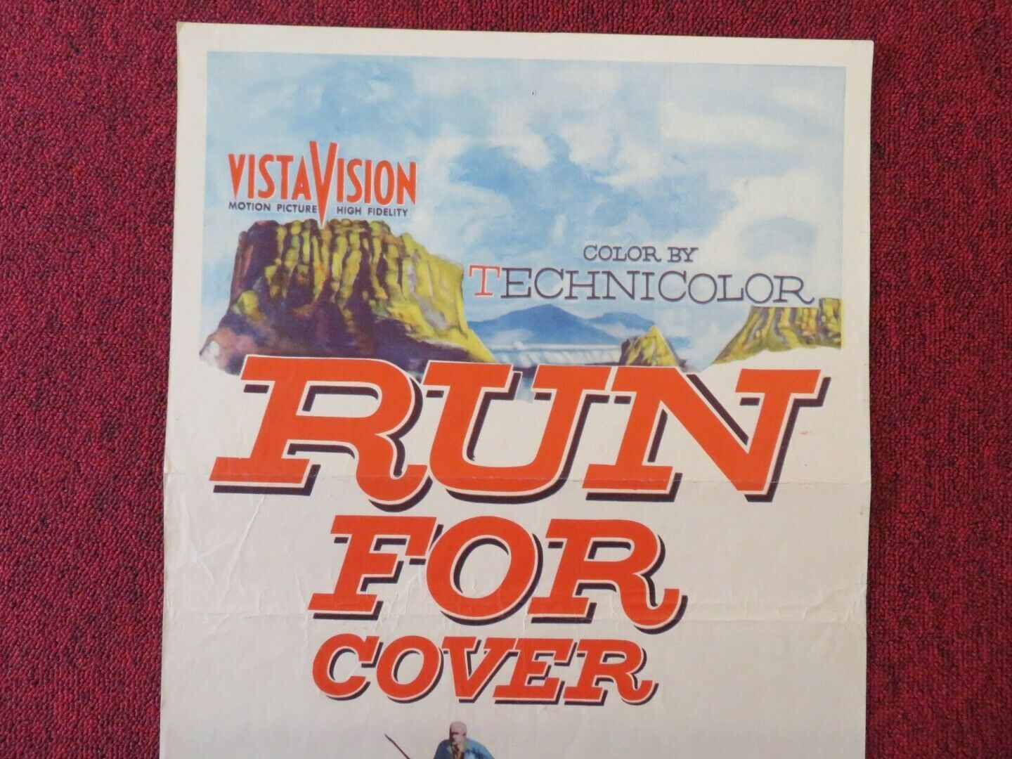 RUN FOR COVER US INSERT (14"x 36") POSTER JAMES CAGNEY VIVECA LINDFORS 1955 Movie posters