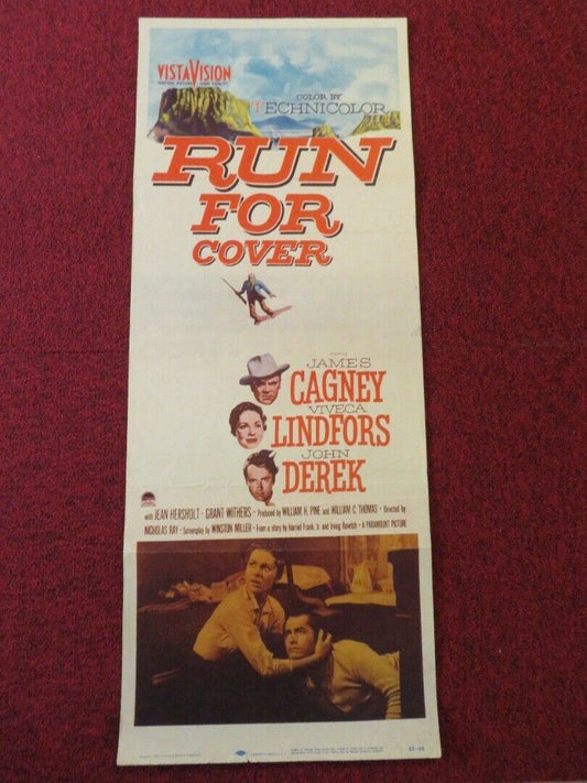 RUN FOR COVER US INSERT (14"x 36") POSTER JAMES CAGNEY VIVECA LINDFORS 1955 Movie posters