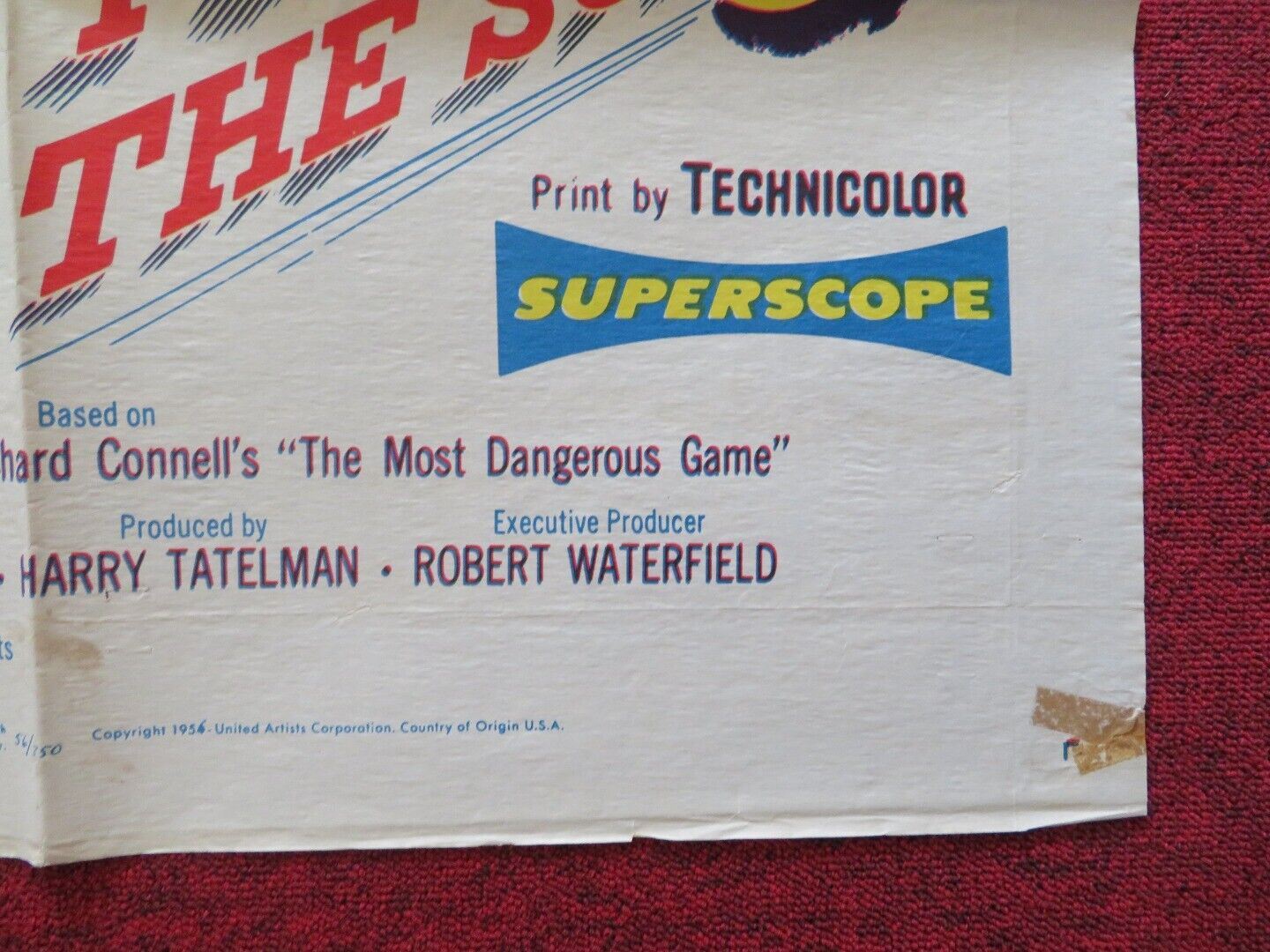 RUN FOR THE SUN FOLDED US ONE SHEET POSTER RICHARD WIDMARK TREVOR HOWARD 1956 Movie posters