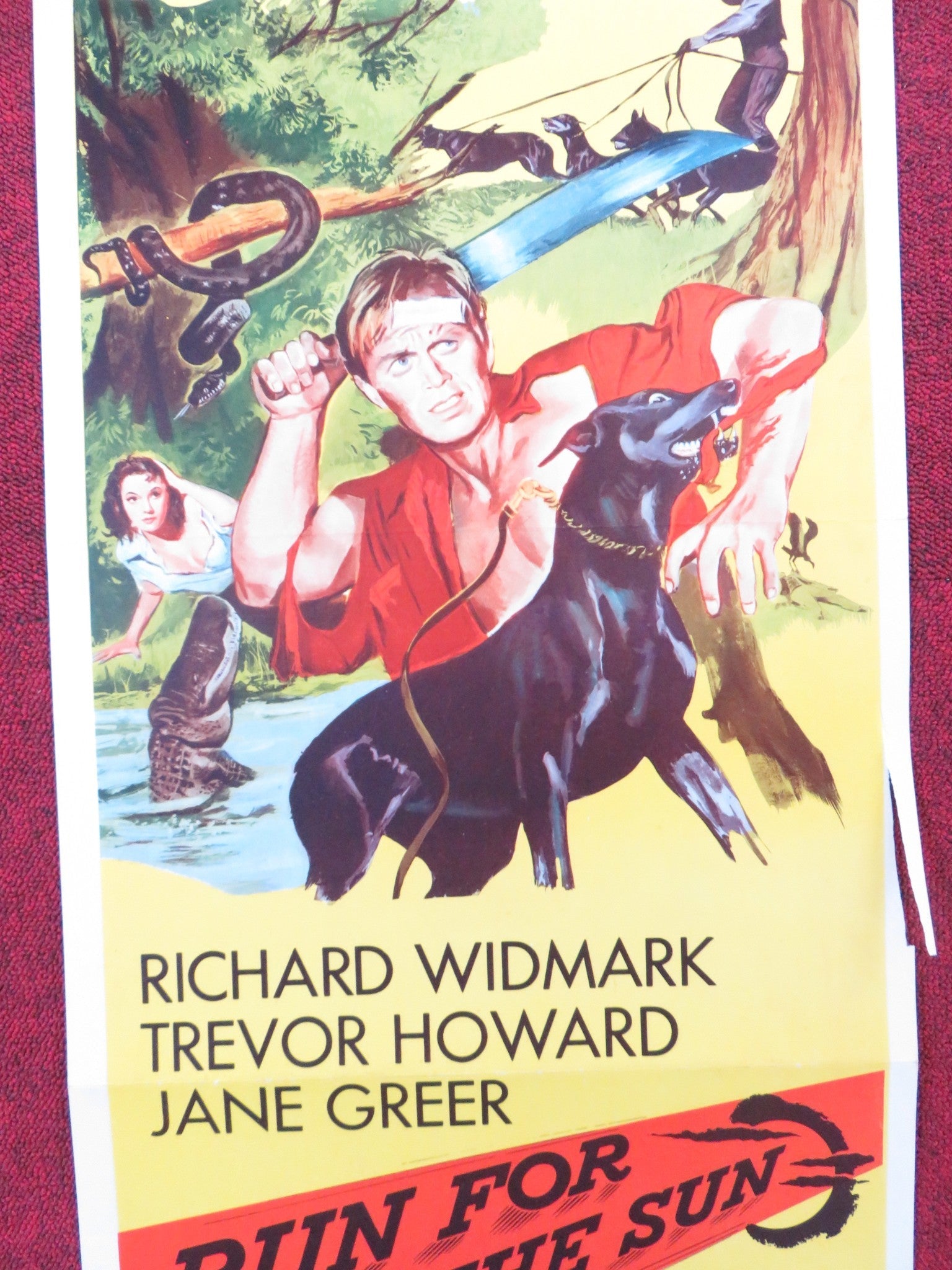 RUN FOR THE SUN US INSERT (14"x 36") POSTER RICHARD WIDMARK TREVOR HOWARD 1956 Rendezvous Cinema Movie posters