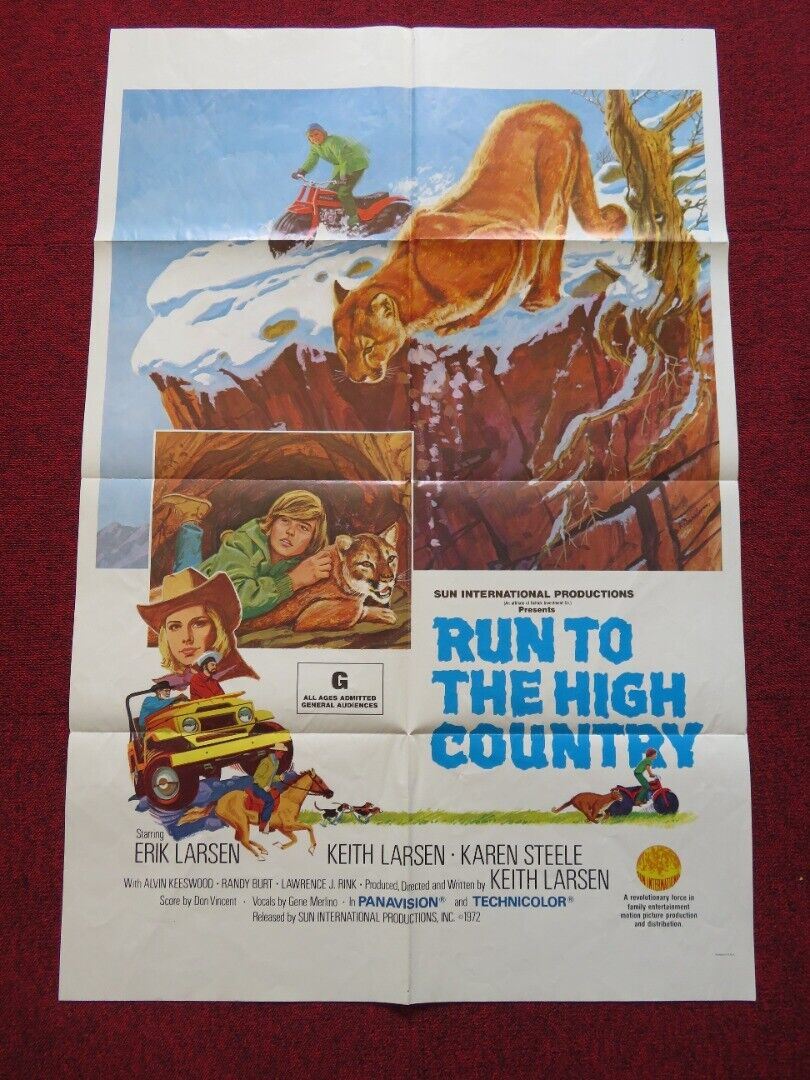 RUN TO THE HIGH COUNTRY FOLDED US ONE SHEET POSTER ERIK & KIETH LARSEN 1972 Movie posters