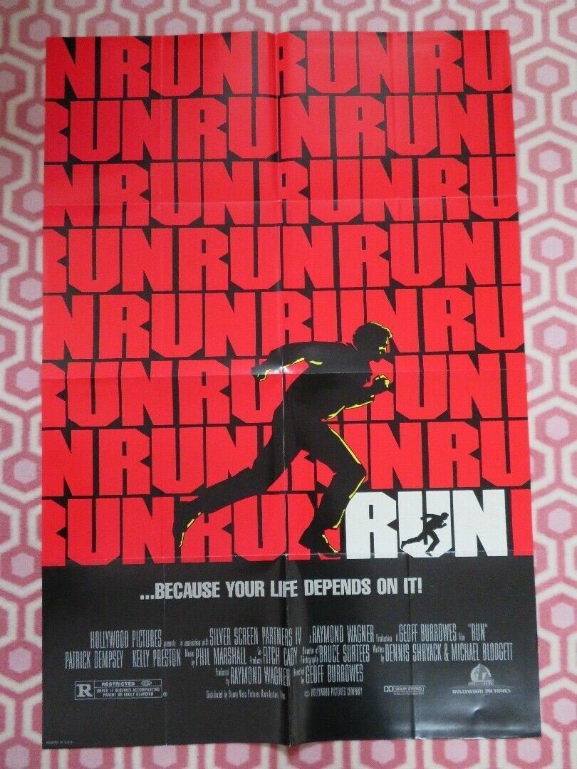 RUN US ONE SHEET POSTER PATRICK DEMPSEY 1991 Movie posters