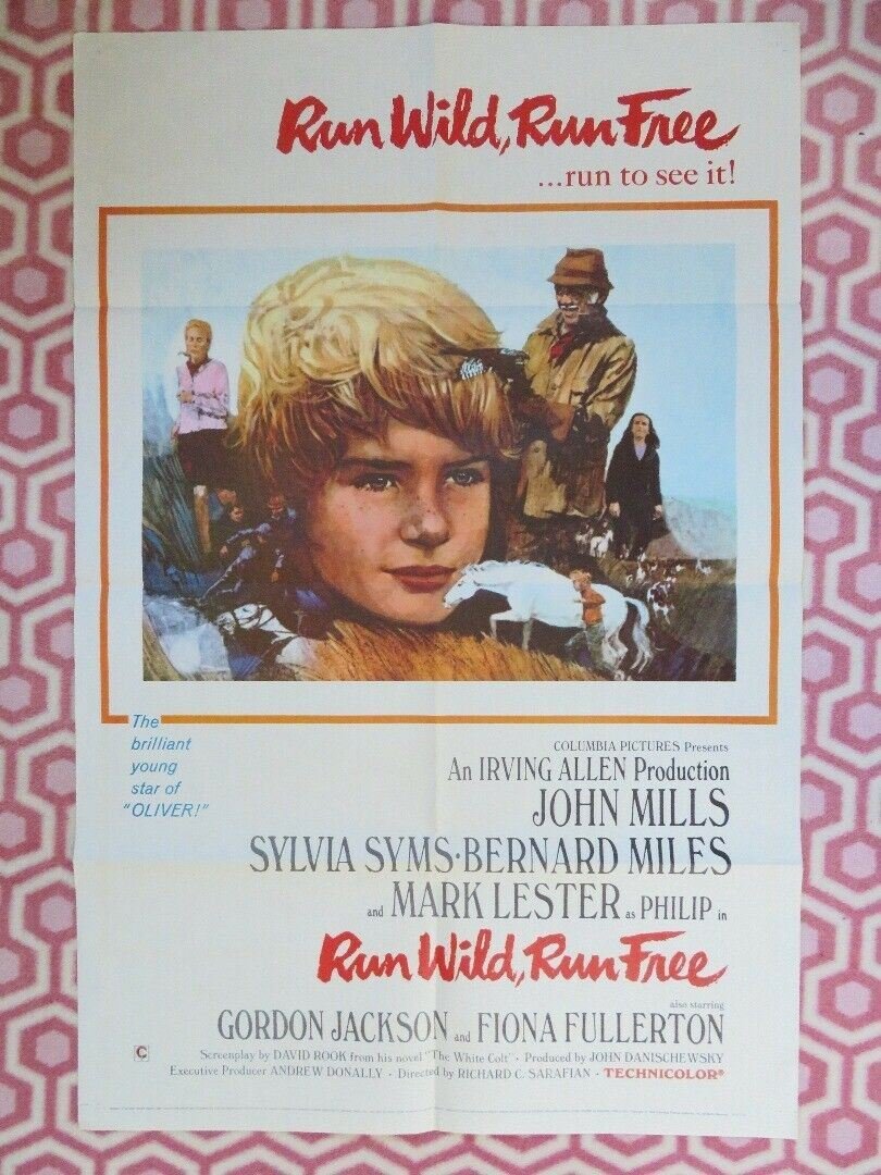 RUN WILD RUN FREE US ONE SHEET POSTER JOHN MILLS 1969 Movie posters