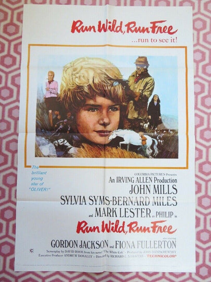 RUN WILD, RUN FREE US ONE SHEET POSTER JOHN MILLS SYLVIA SYMS 1969 Movie posters