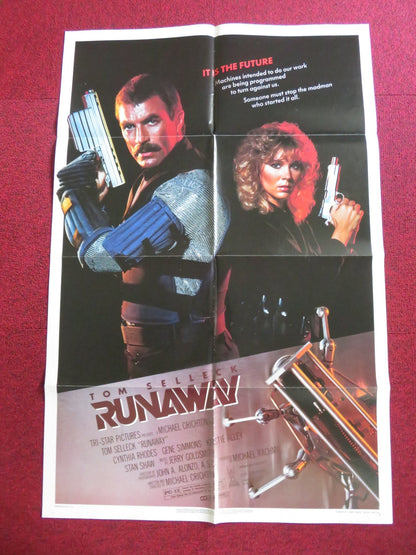 RUNAWAY FOLDED US ONE SHEET POSTER TOM SELLECK CYNTHIA RHODES 1984 Rendezvous Cinema Movie posters