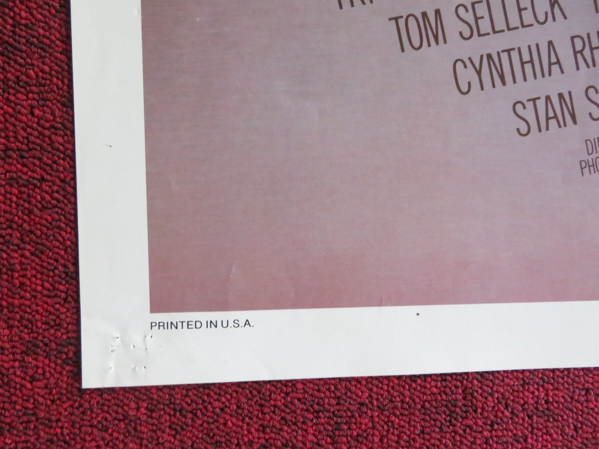 RUNAWAY FOLDED US ONE SHEET POSTER TOM SELLECK CYNTHIA RHODES 1984 Rendezvous Cinema Movie posters