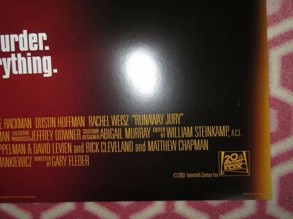 RUNAWAY JURY US ONE SHEET POSTER JOHN CUSACK GENE HACKMAN 2003 Movie posters