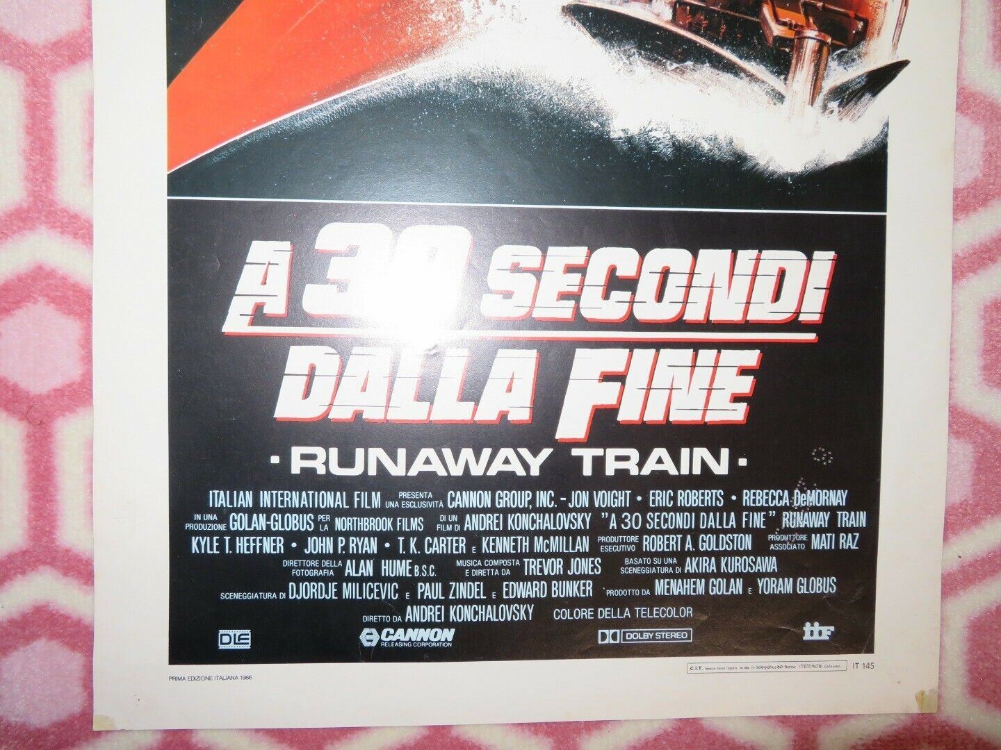 RUNAWAY TRAIN ITALIAN LOCANDINA (27.5"x13") POSTER JON VOIGHT 1986 - Rendezvous Cinema