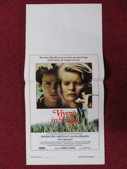 RUNNING ON EMPTY ITALIAN LOCANDINA (27.5"x13") POSTER CHRISTINE LAHTI 1989 Movie posters