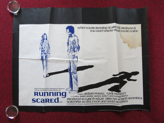 RUNNING SCARED UK QUAD POSTER FOLDED ROBERT POWELL GAYLE HUNNICUTT 1972 Rendezvous Cinema Movie posters