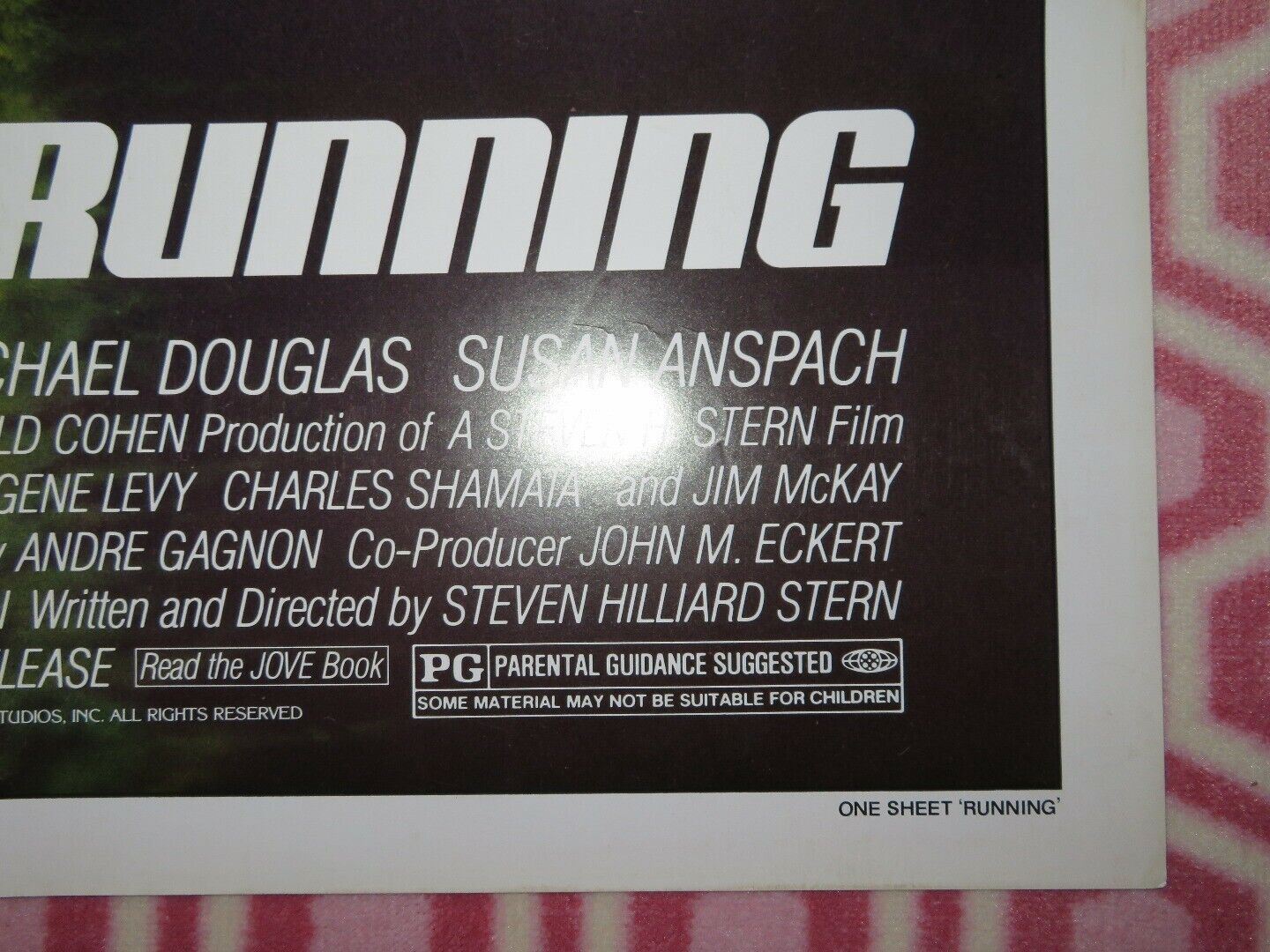 RUNNING US ONE SHEET POSTER MICHAEL DOUGLAS SUSAN ANSPACH 1979 Movie posters