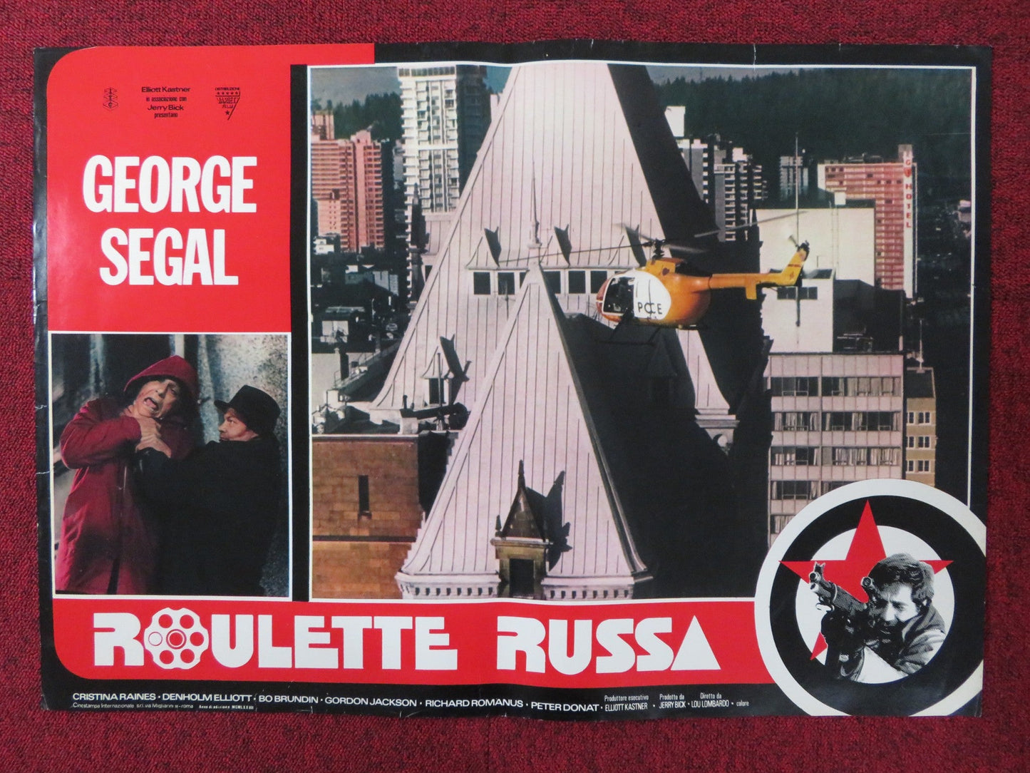 RUSSIAN ROULETTE - D ITALIAN FOTOBUSTA POSTER GEORGE SEGAL CRISTINA RAINES 1977 Rendezvous Cinema Movie posters