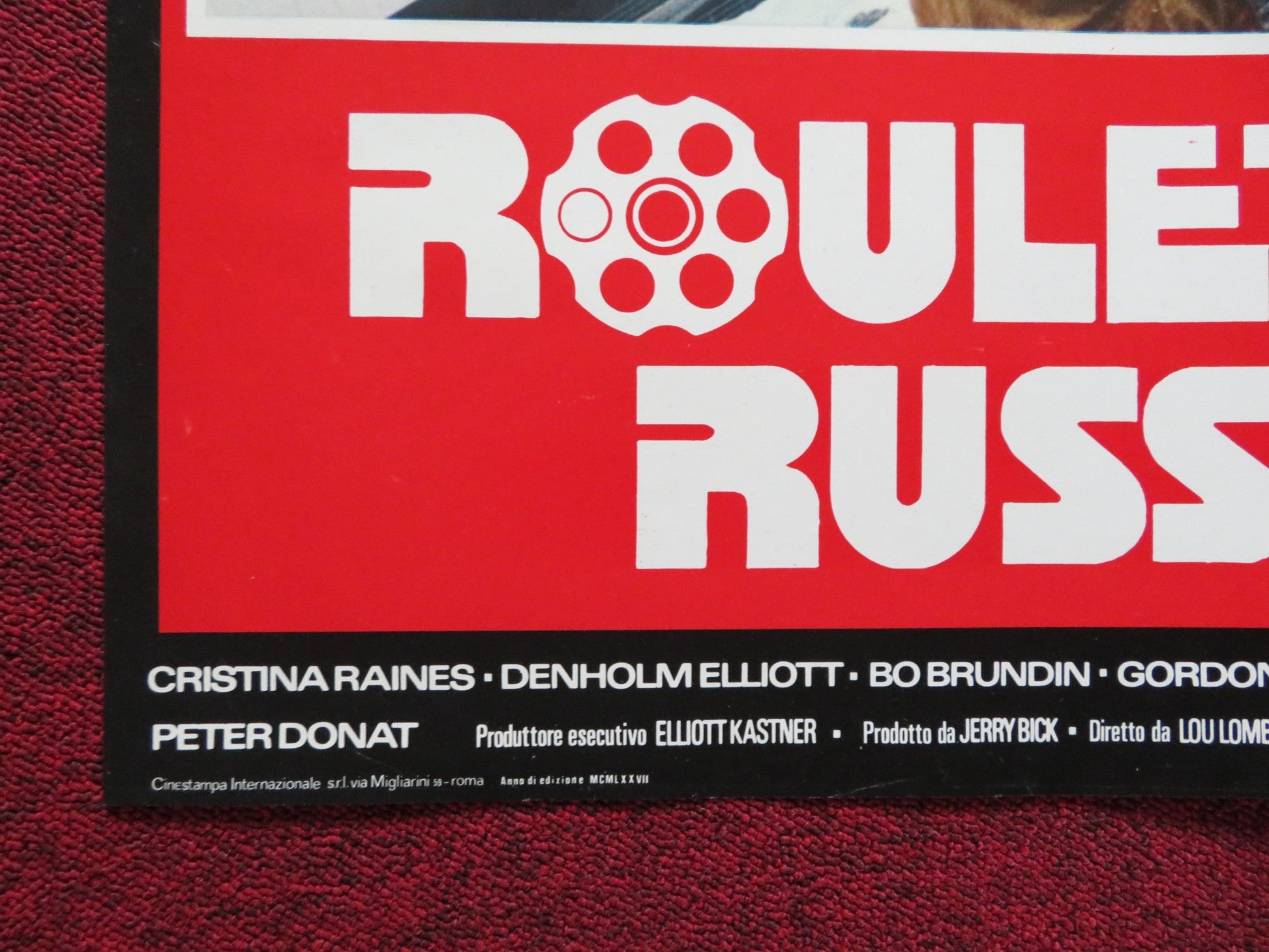 RUSSIAN ROULETTE ITALIAN FOGLIO POSTER GEORGE SEGAL CRISTINA RAINES 1975 Rendezvous Cinema Movie posters