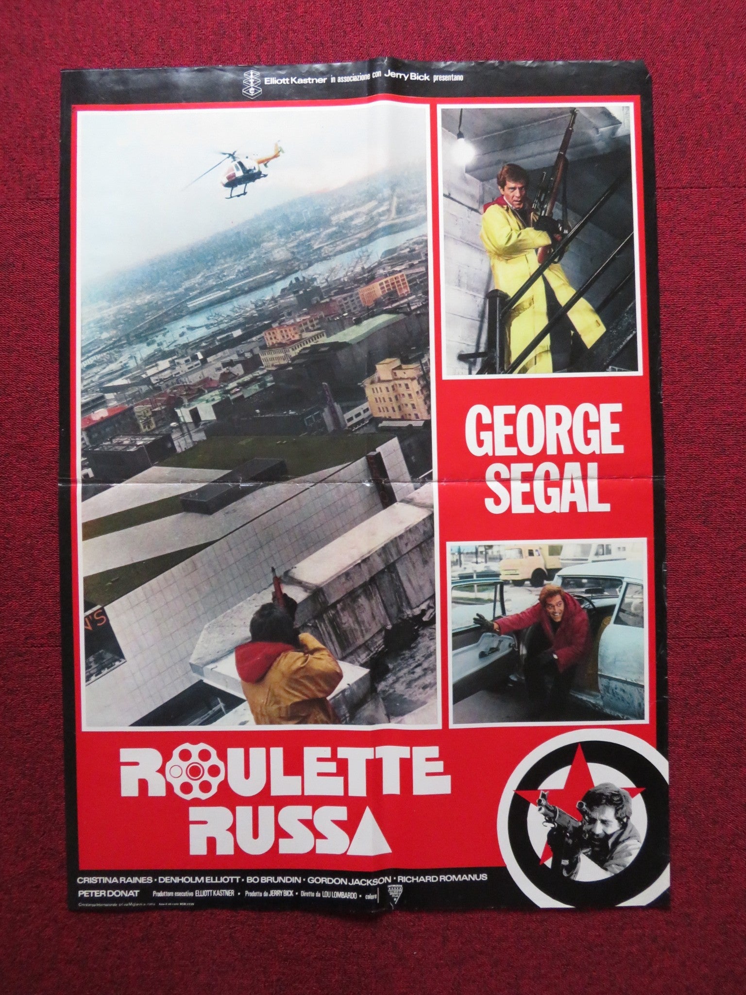 RUSSIAN ROULETTE ITALIAN FOGLIO POSTER GEORGE SEGAL CRISTINA RAINES 1975 Rendezvous Cinema Movie posters