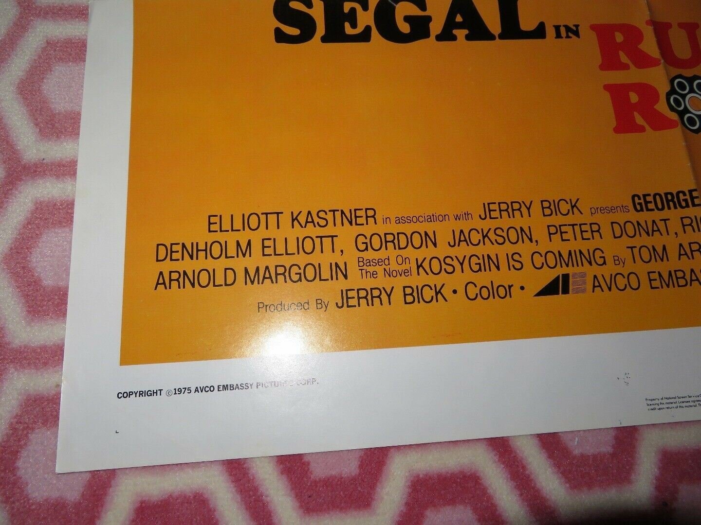 RUSSIAN ROULETTE US ONE SHEET POSTER GEORGE SEGAL CHRISTINA RAINES Movie posters