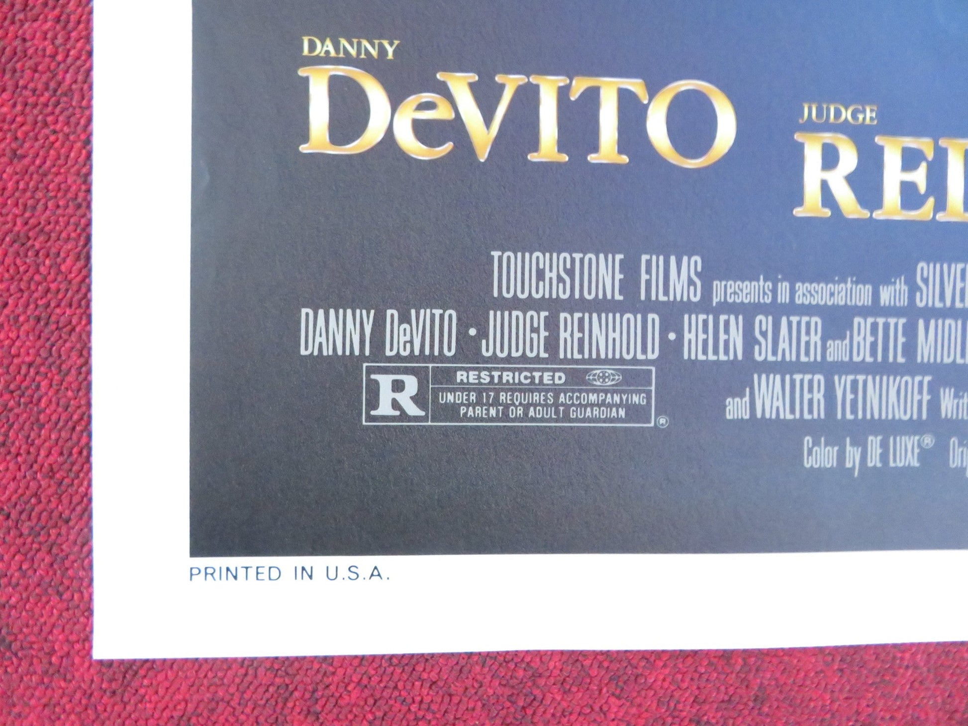 RUTHLESS PEOPLE FOLDED US ONE SHEET POSTER DANNY DEVITO BETTE MIDLER 1986 Rendezvous Cinema Movie posters