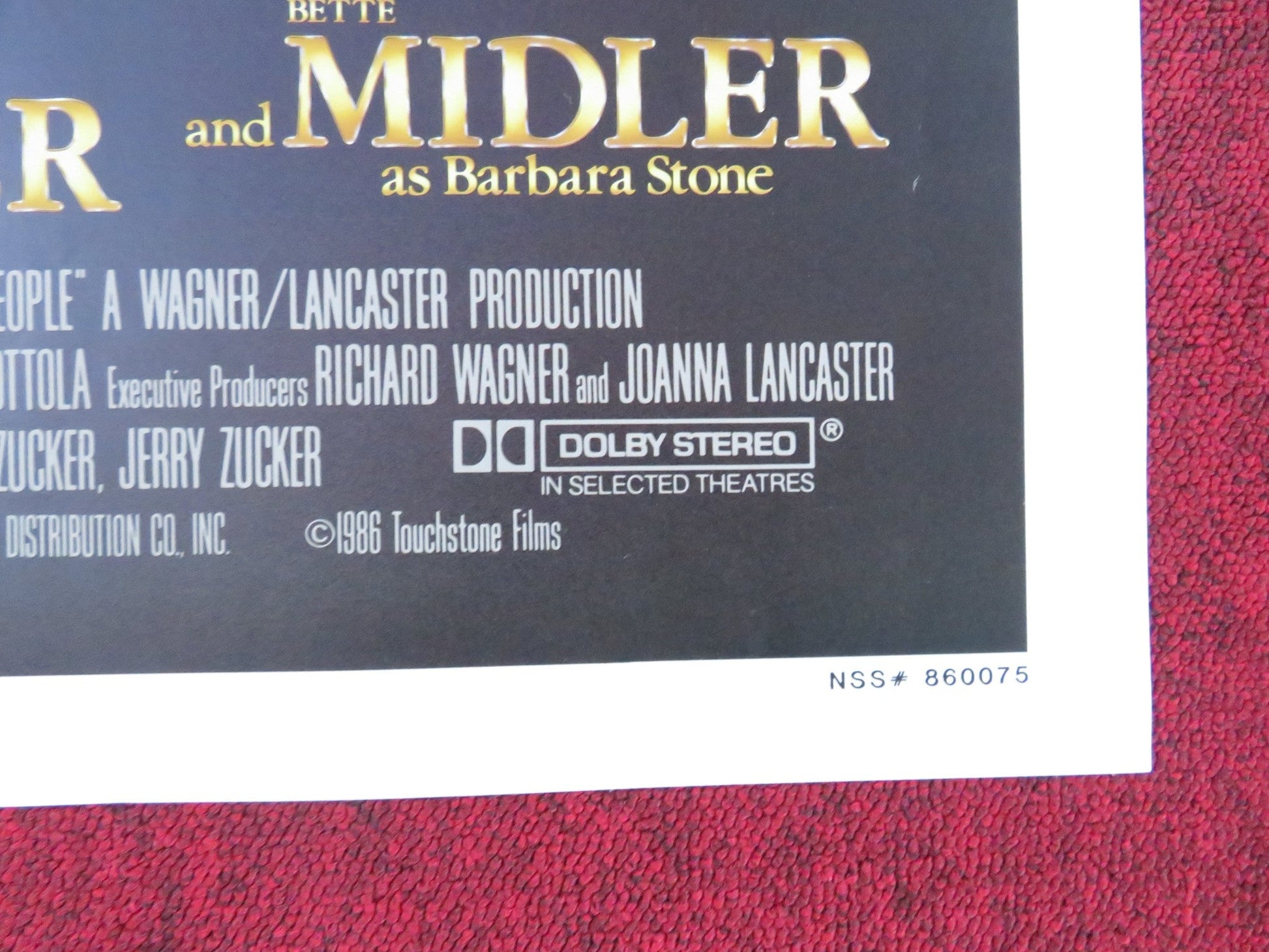 RUTHLESS PEOPLE FOLDED US ONE SHEET POSTER DANNY DEVITO BETTE MIDLER 1986 Rendezvous Cinema Movie posters