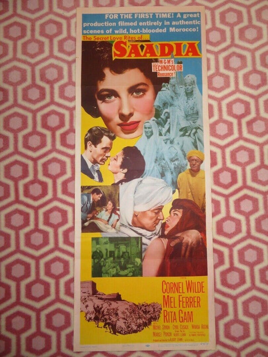 SAADIA US INSERT (14"x 36") POSTER CORNEL WILDE MEL FERRER 1954 Movie posters