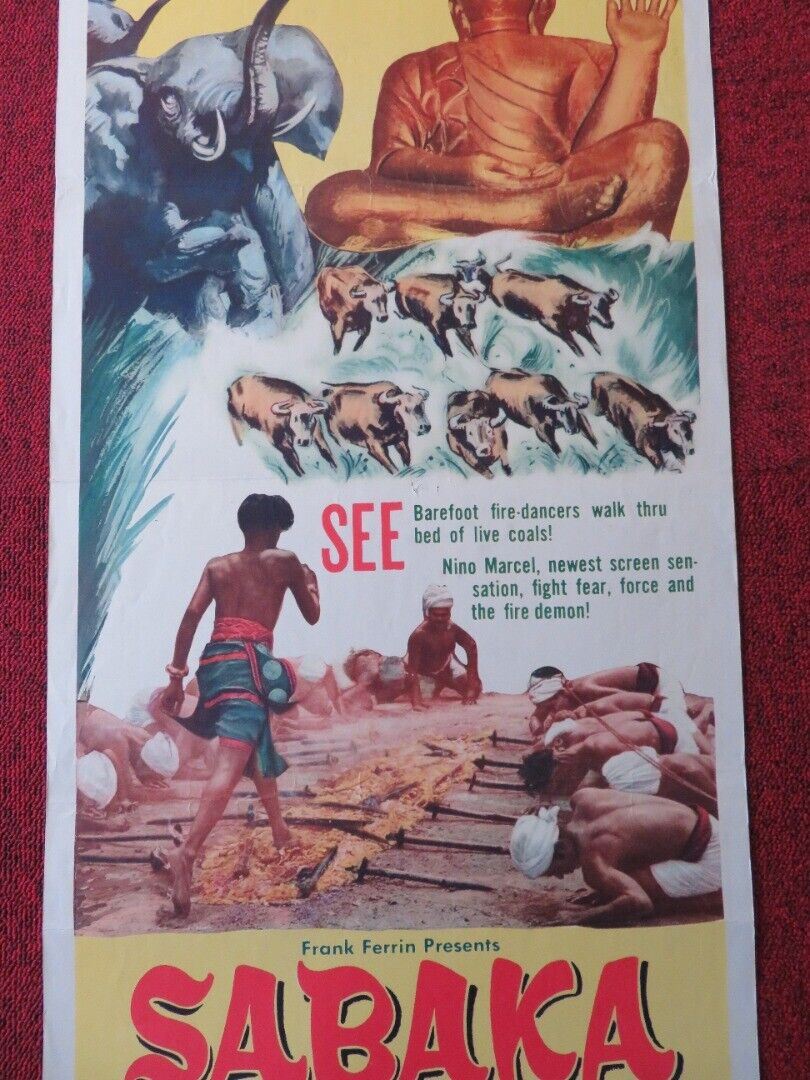 SABAKA US INSERT (14"x 36") POSTER BORIS KARLOFF NINO MARCEL 1954 Movie posters