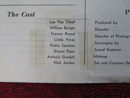 SABATA FOLDED PRESSBOOK CUT UNITED ARTISTS LEE VAN CLEEF WILLIAM BERGER 1969 Rendezvous Cinema Movie posters