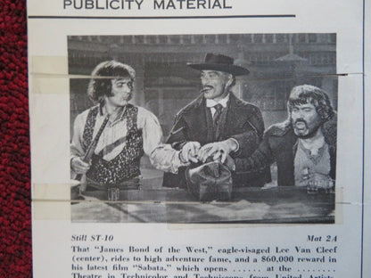 SABATA FOLDED PRESSBOOK CUT UNITED ARTISTS LEE VAN CLEEF WILLIAM BERGER 1969 Rendezvous Cinema Movie posters