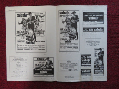 SABATA FOLDED PRESSBOOK CUT UNITED ARTISTS LEE VAN CLEEF WILLIAM BERGER 1969 Rendezvous Cinema Movie posters